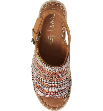 Shop Toms Monica Slingback Wedge In Cherry Tomato Woven Fabric
