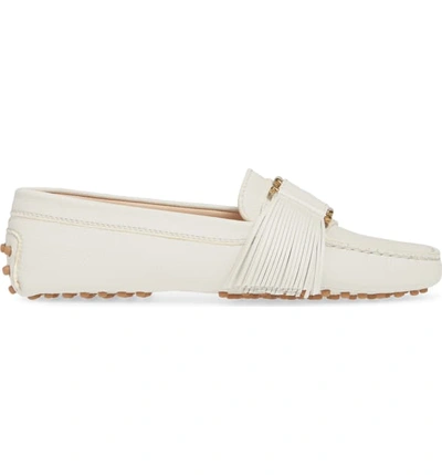 Shop Tod's Gommini Buckle Tassel Driving Moccasin In White
