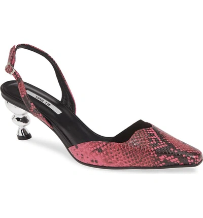 Shop Yuul Yie Lissom Slingback Pump In Black/ Pink Python