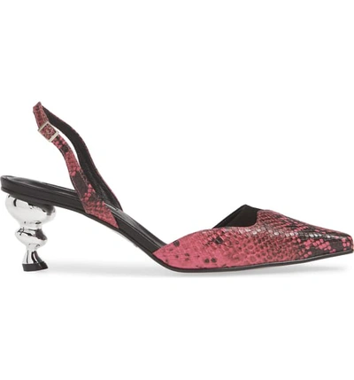 Shop Yuul Yie Lissom Slingback Pump In Black/ Pink Python