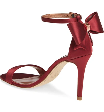 Shop Ted Baker Bowtifl Sandal In Berry Satin