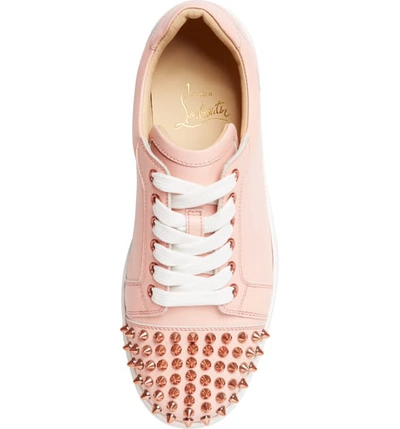 Shop Christian Louboutin Vieira Spiked Low Top Sneaker In Jupon Pink