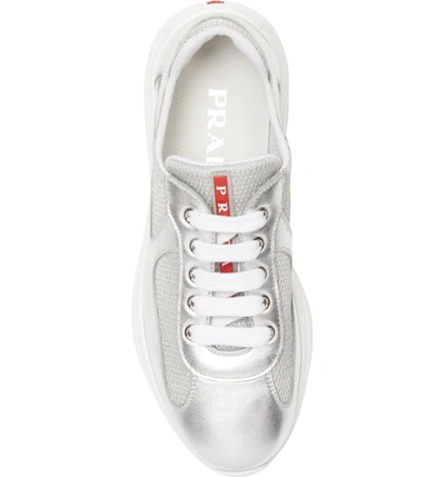 Shop Prada Low-top Sneaker In Silver