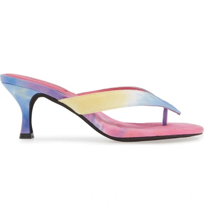 Shop Jeffrey Campbell The One Slide Sandal In Pink Blue Tie Dye