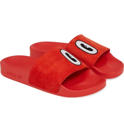 Shop Adidas Originals 'adilette' Slide Sandal In Active Red/ White/ Core Black