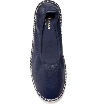 Shop Cole Haan Cloudfeel Espadrille In Blue Leather/ Natural Fabric