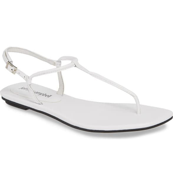 white t strap sandals