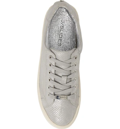 Shop Jslides Hippie Platform Sneaker In Silver Leather