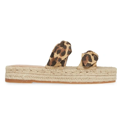 Shop Loeffler Randall Daisy Knot Espadrille Slide Sandal In Leopard