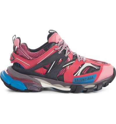 Shop Balenciaga Track Low Top Sneaker In Pink Fluo/ Blue