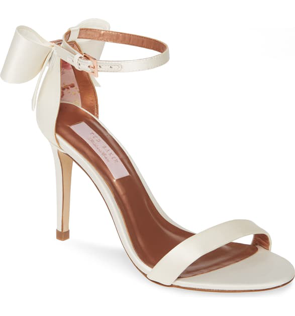 Ted Baker Women's Bowtifl High-heel Sandals In Ivory Satin | ModeSens