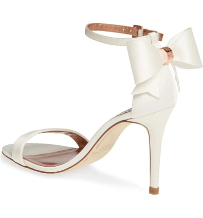 Ted Baker Women's Bowtifl High-heel Sandals In Ivory Satin | ModeSens