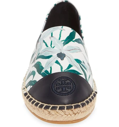 Shop Tory Burch Colorblock Espadrille Flat In Ivory Desert/perfect Navy
