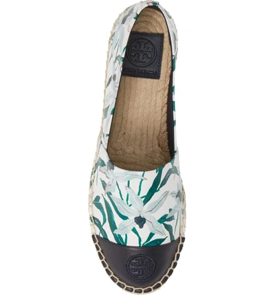 Shop Tory Burch Colorblock Espadrille Flat In Ivory Desert/perfect Navy