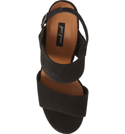 Shop Paul Green Amanda Slingback Platform Sandal In Black Softnubuk