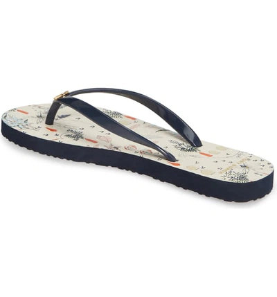 Shop Tory Burch Thin Flip Flop In Navy/ Ivory Poetry Of Things