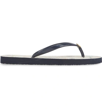 Shop Tory Burch Thin Flip Flop In Navy/ Ivory Poetry Of Things