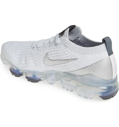 Shop Nike Air Vapormax Flyknit 3 Sneaker In White/ Metallic Silver