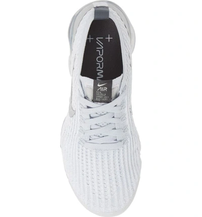 Shop Nike Air Vapormax Flyknit 3 Sneaker In White/ Metallic Silver