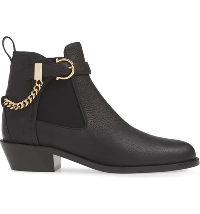 Shop Ferragamo Adrisie Chelsea Boot In Black Leather