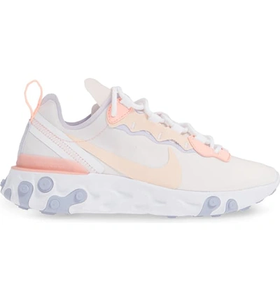 Shop Nike React Element 55 Sneaker In Pale Pink/ Coral/ Purple