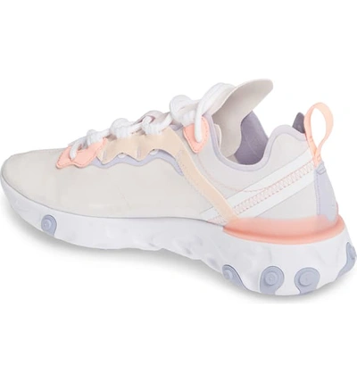 Shop Nike React Element 55 Sneaker In Pale Pink/ Coral/ Purple