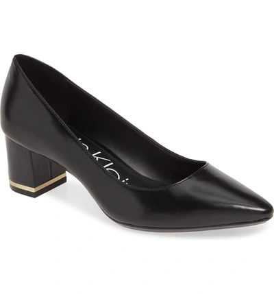 Calvin Klein Women's Nita Almond Toe Pumps Women's Shoes In Black | ModeSens