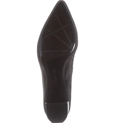 Shop Calvin Klein Nita Pointy Toe Pump In Black Leather