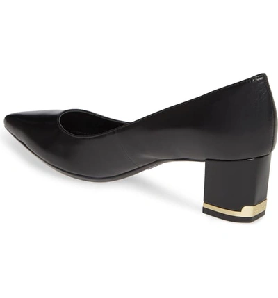 Shop Calvin Klein Nita Pointy Toe Pump In Black Leather