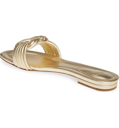 Shop Alexandre Birman Vicky Knot Flat Sandal In Gold