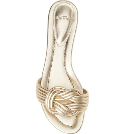 Shop Alexandre Birman Vicky Knot Flat Sandal In Gold