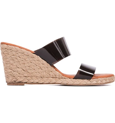 Shop Andre Assous Anfisa Espadrille Wedge In Black Faux Leather