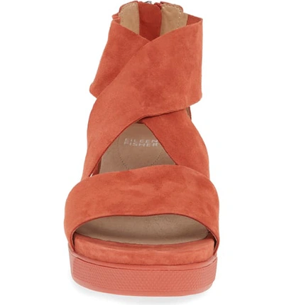 Shop Eileen Fisher Sport Platform Sandal In Spice Suede