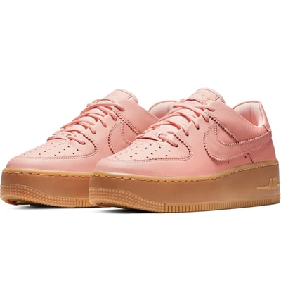 Shop Nike Air Force 1 Sage Low Lx Sneaker In Washed Coral/ Light Brown