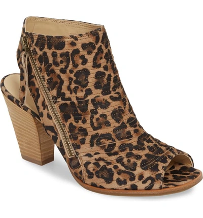 Shop Paul Green 'cayanne' Leather Peep Toe Sandal In Leopard Suede