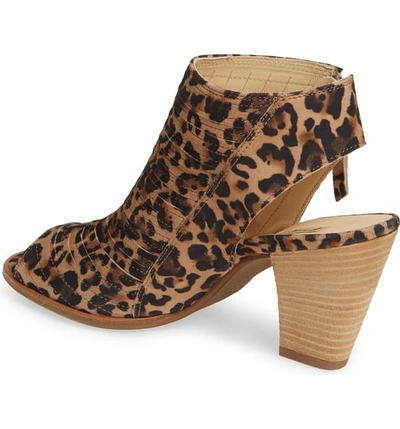 Shop Paul Green 'cayanne' Leather Peep Toe Sandal In Leopard Suede
