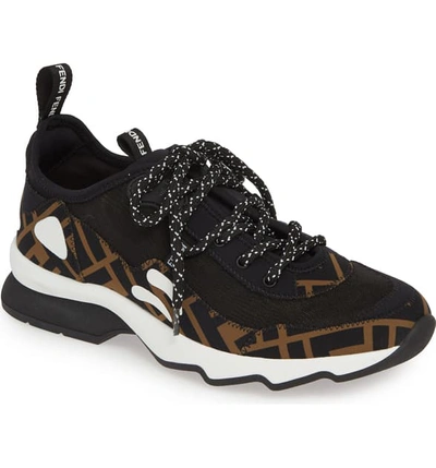 Shop Fendi Ffreedom Patchwork Sneaker In Brown/ Black