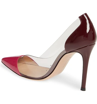 Shop Gianvito Rossi Colorblock Pump In Fuschia/ Pvc