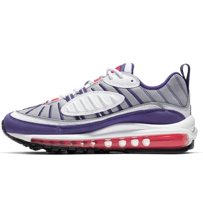 Shop Nike Air Max 98 Running Shoe In White/ Pink/ Reflect Silver