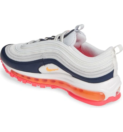 Shop Nike Air Max 97 Sneaker In Platinum/ Laser Orange/ Navy