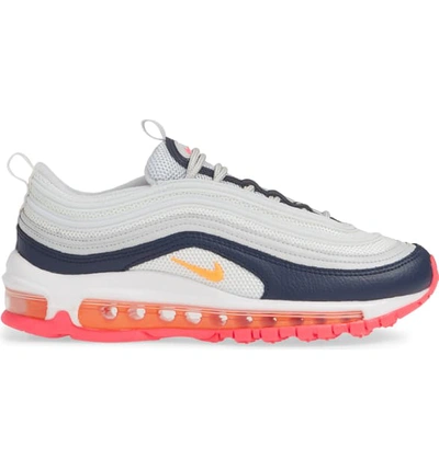 Shop Nike Air Max 97 Sneaker In Platinum/ Laser Orange/ Navy