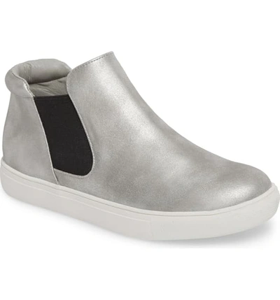 Shop Cecelia New York Harlan Slip-on Sneaker In Silver Fabric