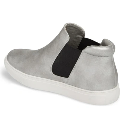 Shop Cecelia New York Harlan Slip-on Sneaker In Silver Fabric
