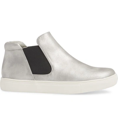 Shop Cecelia New York Harlan Slip-on Sneaker In Silver Fabric