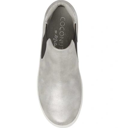 Shop Cecelia New York Harlan Slip-on Sneaker In Silver Fabric