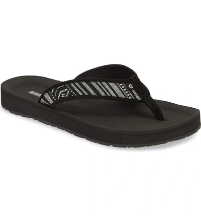 Shop Minnetonka Hedy Flip Flop In Black/ White Stripe