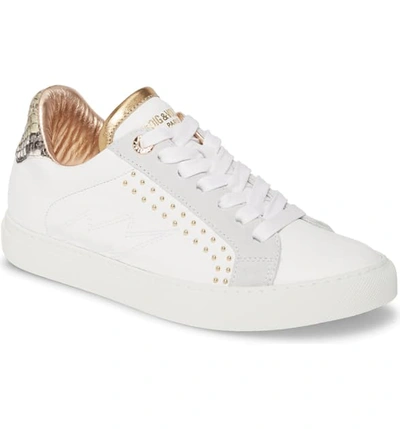 Shop Zadig & Voltaire Back Wild Studded Sneaker In Blanc