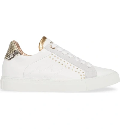 Shop Zadig & Voltaire Back Wild Studded Sneaker In Blanc