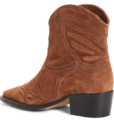 Shop Ganni Texas Short Western Boot In Tapioca