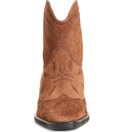 Shop Ganni Texas Short Western Boot In Tapioca